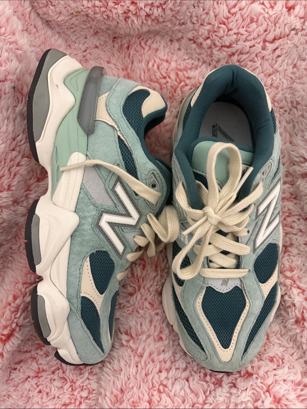 New Balance 9060 Women's Mint Teal & Cream Retro Runner Sneakers